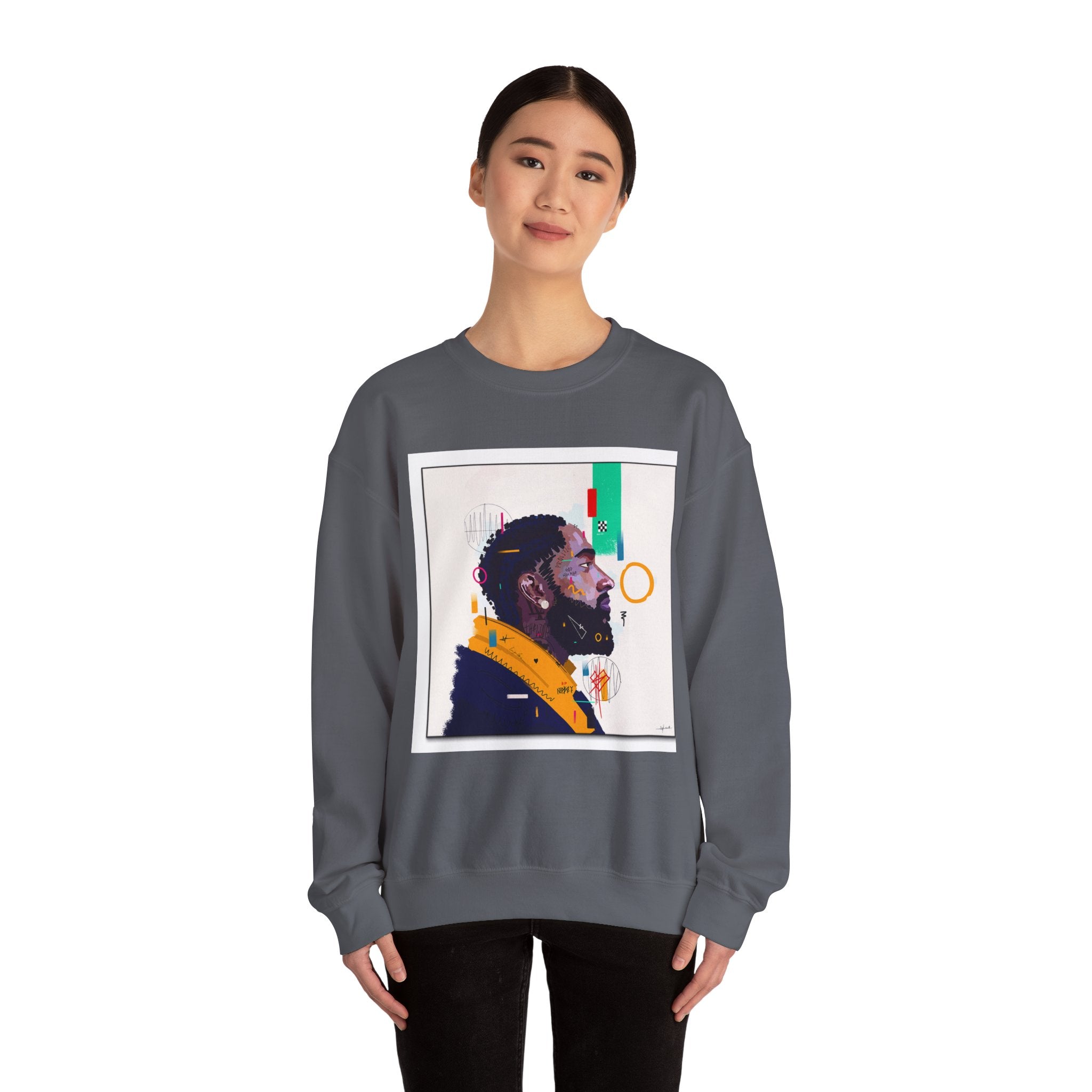 Artistic Unisex Crewneck Sweatshirt, Cozy Gift for Artsy Friends, Trendy Streetwear, Chill Vibes, Unique Fashion Statement, Everyday Comfort