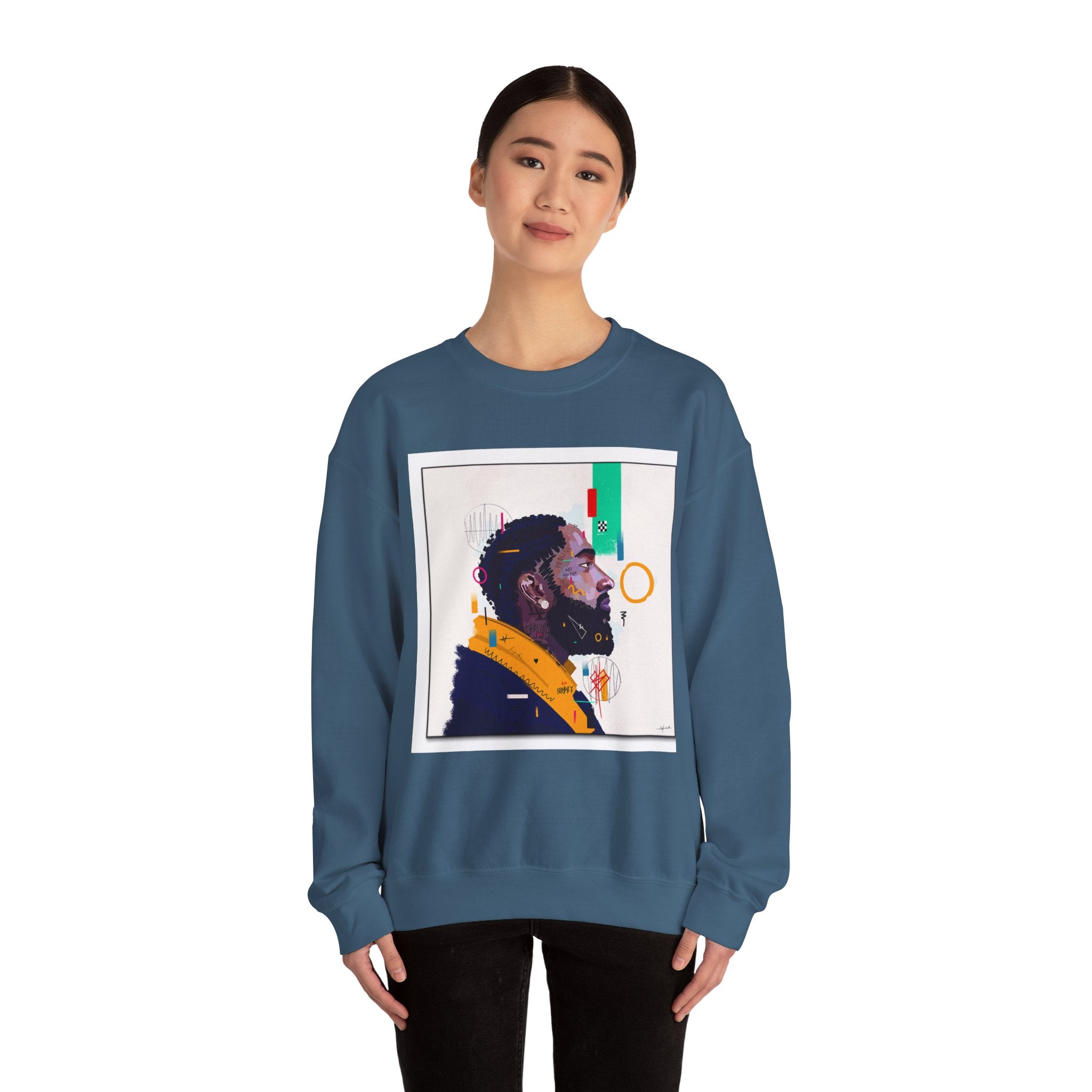 Artistic Unisex Crewneck Sweatshirt, Cozy Gift for Artsy Friends, Trendy Streetwear, Chill Vibes, Unique Fashion Statement, Everyday Comfort