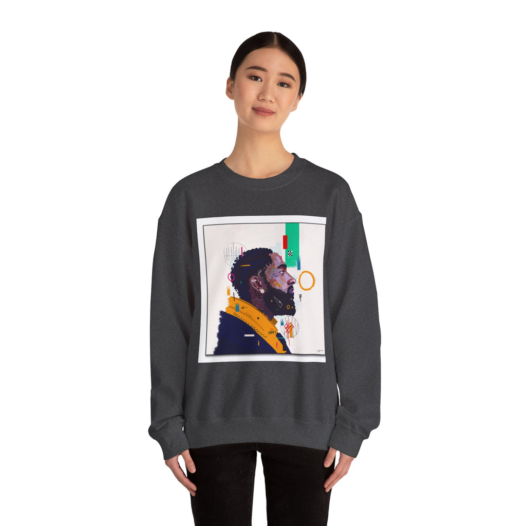 Artistic Unisex Crewneck Sweatshirt, Cozy Gift for Artsy Friends, Trendy Streetwear, Chill Vibes, Unique Fashion Statement, Everyday Comfort