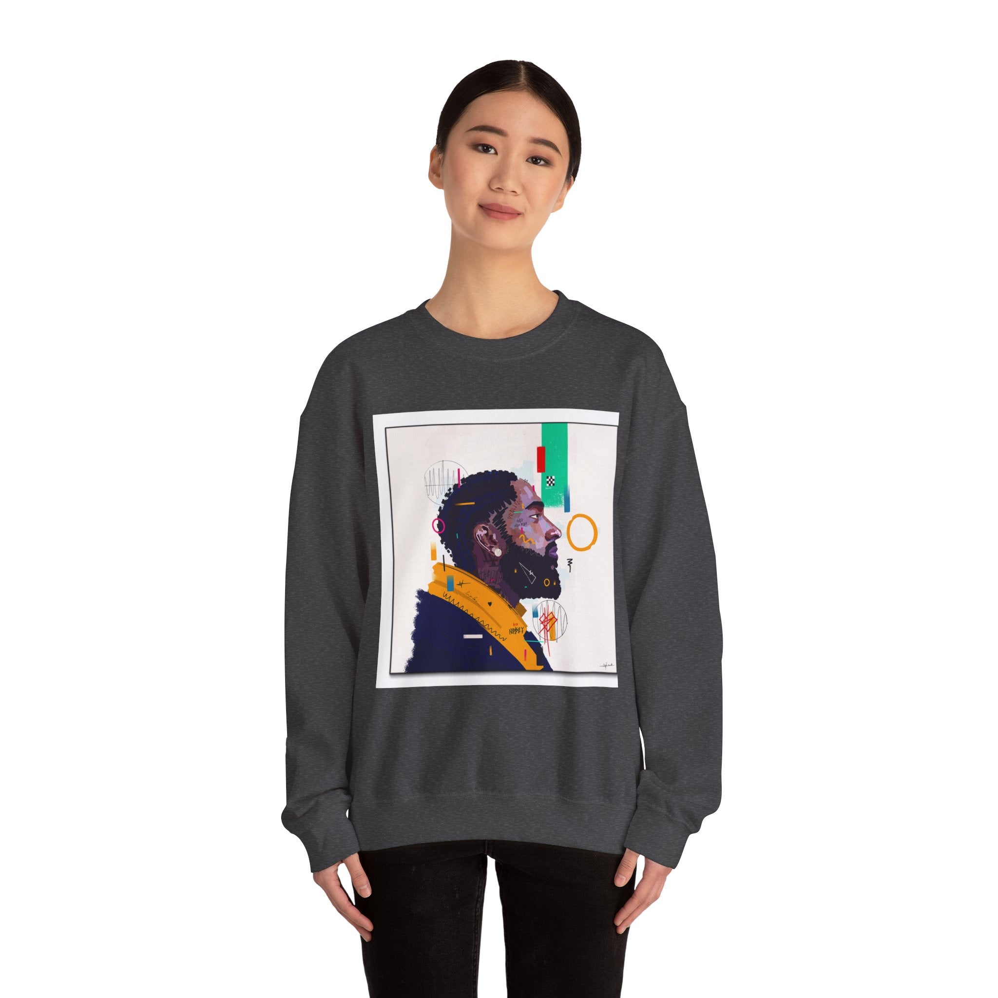 Artistic Unisex Crewneck Sweatshirt, Cozy Gift for Artsy Friends, Trendy Streetwear, Chill Vibes, Unique Fashion Statement, Everyday Comfort