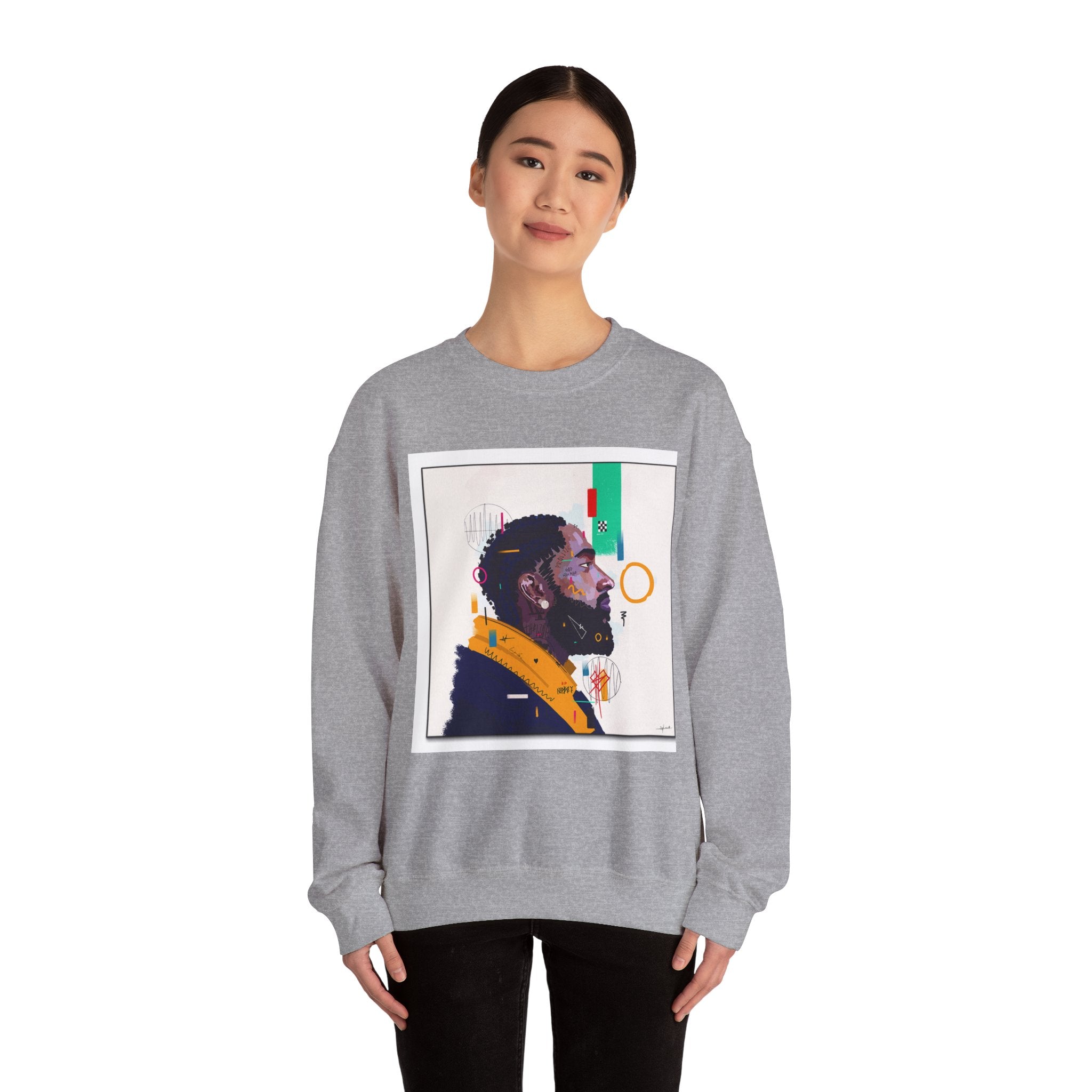 Artistic Unisex Crewneck Sweatshirt, Cozy Gift for Artsy Friends, Trendy Streetwear, Chill Vibes, Unique Fashion Statement, Everyday Comfort